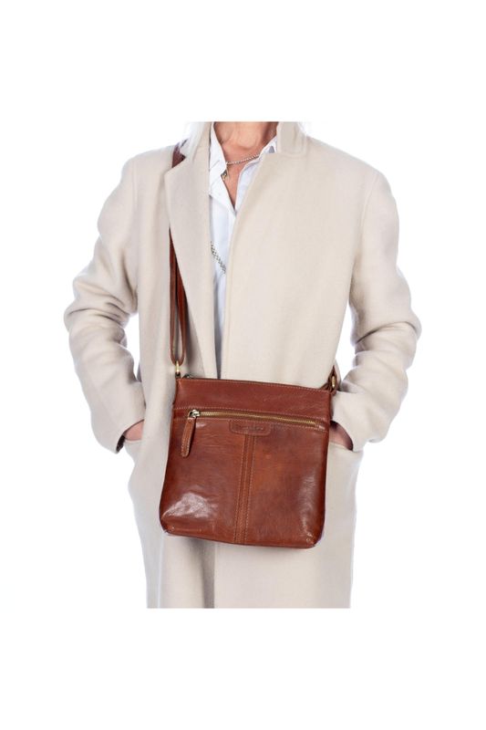 Springfield Axelväska skinn cognac